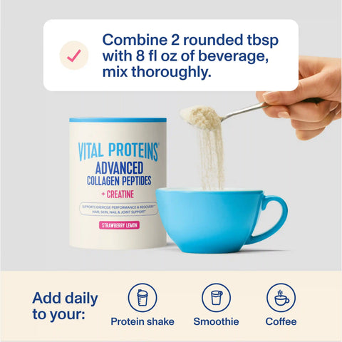 Advanced Collagen Peptides + Creatine - Strawberry Lemon